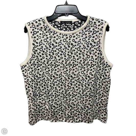 Knit Top Sleeveless Luxury Designer By St John Collection In Black & White, Size: L