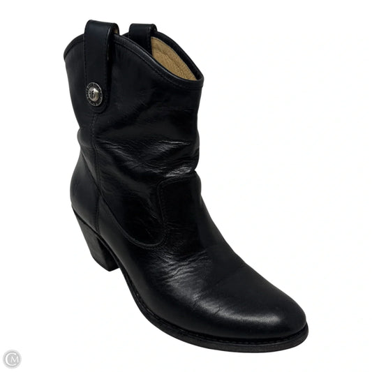 Jackie Button Short Boots Designer By Frye In Black, Size: 7.5