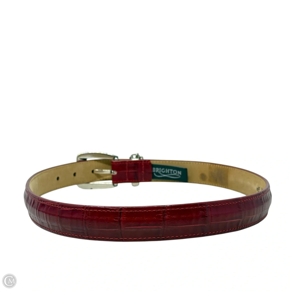 Golf Charms Croc Embossed Leather Belt Designer By Brighton, Size: Small (28)