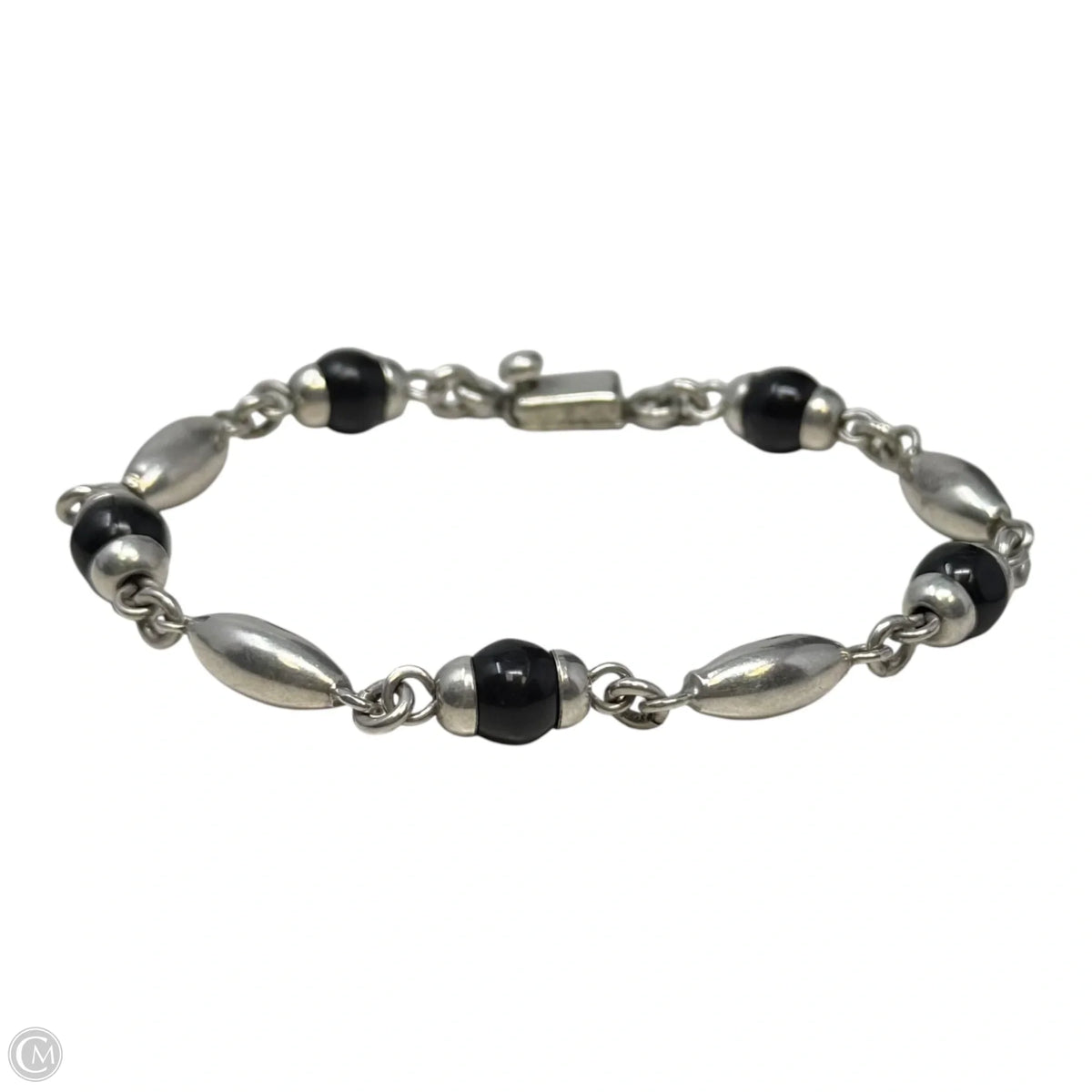Mexican Onyx & Sterling Silver Beaded Bracelet