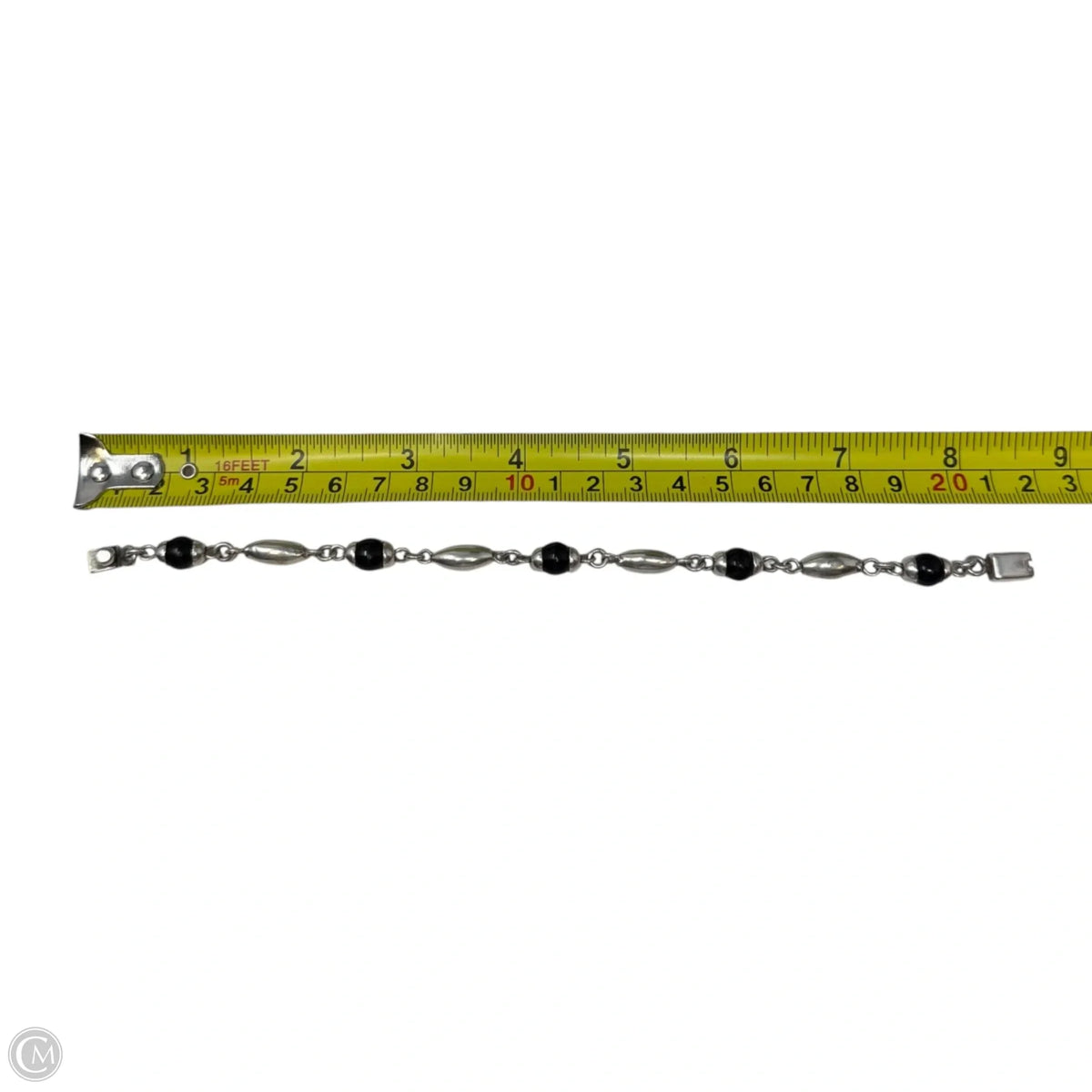 Mexican Onyx & Sterling Silver Beaded Bracelet
