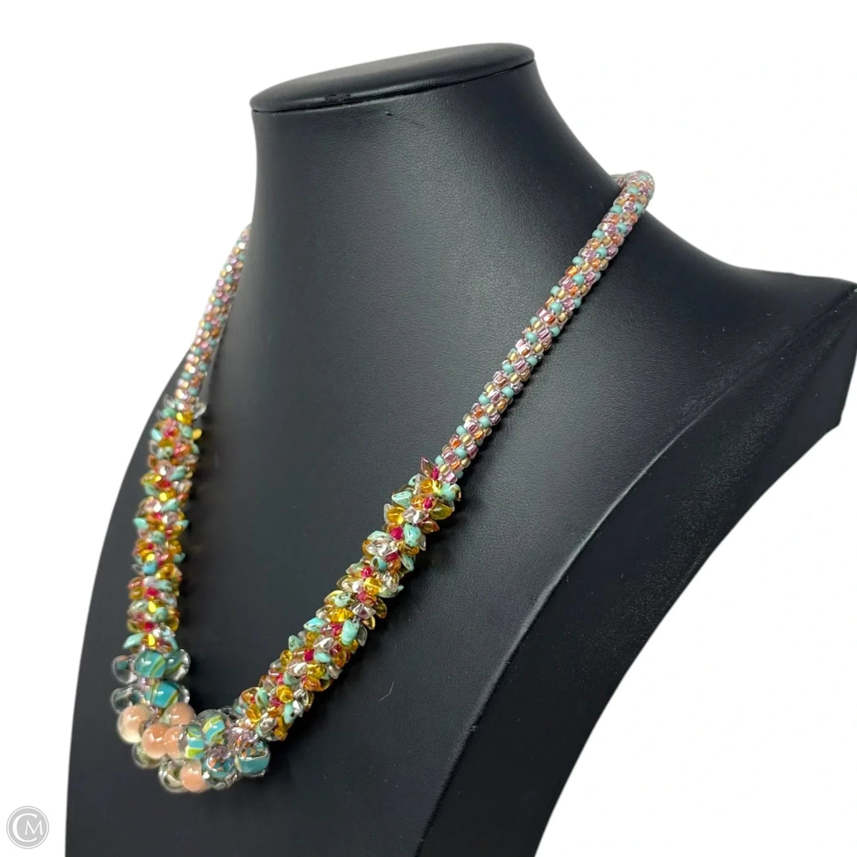 Glass Chip Beaded Statement Necklace