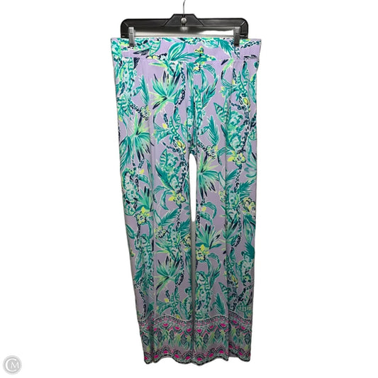 Lounge Pants Designer By Lilly Pulitzer In Green & Purple, Size: M