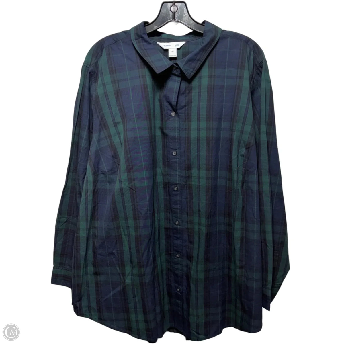 Top Long Sleeve By Old Navy In Plaid Pattern, Size: 3x