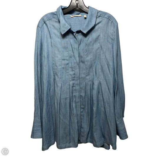 Top Long Sleeve By Soft Surroundings In Blue Denim, Size: 1x