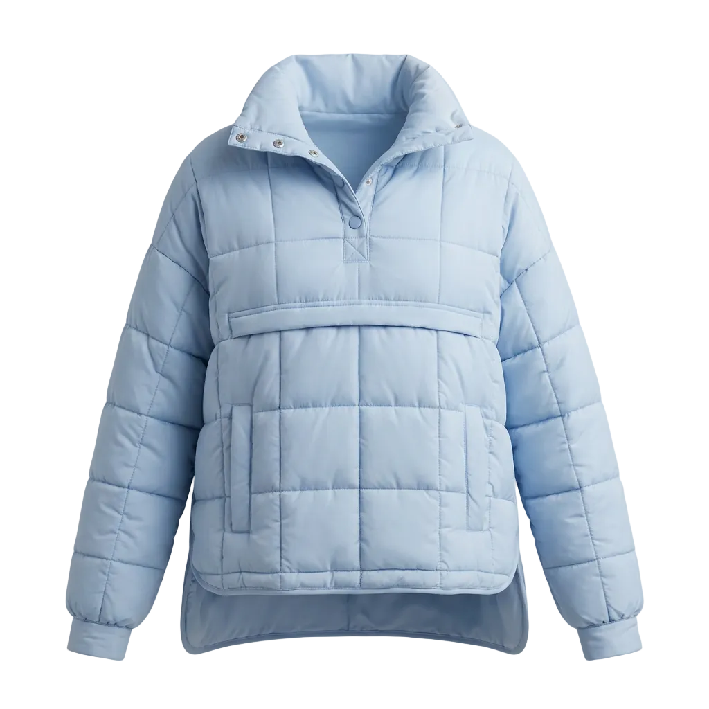 Briana Puffer Pullover Jacket By Altar'd State In Blue, Size: M