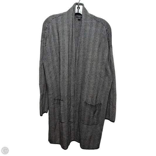 Sweater Cardigan By Ann Taylor In Black & White, Size: Xl
