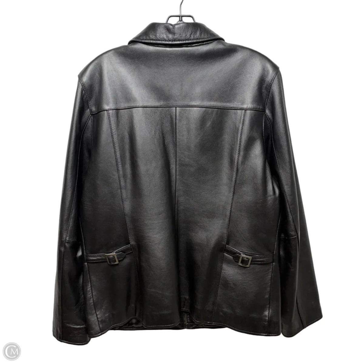 Jacket Leather By Jaclyn Smith In Black, Size: L