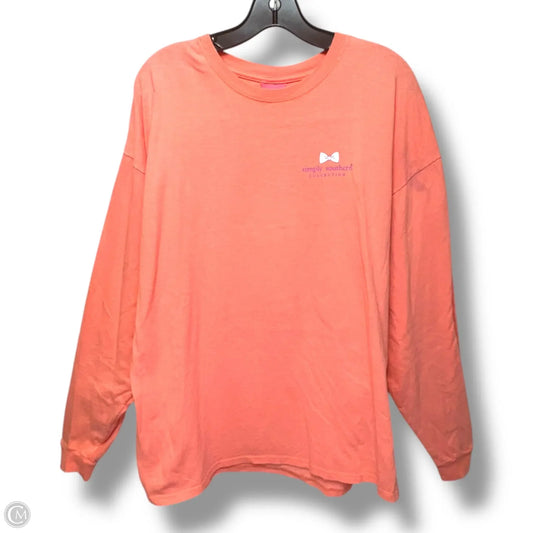 Top Long Sleeve By Simply Southern In Coral, Size: 1x