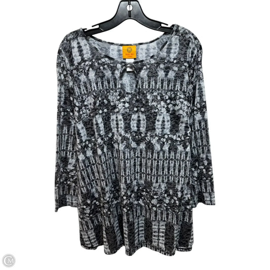 Top Long Sleeve By Ruby Rd In Grey & Silver, Size: 3x