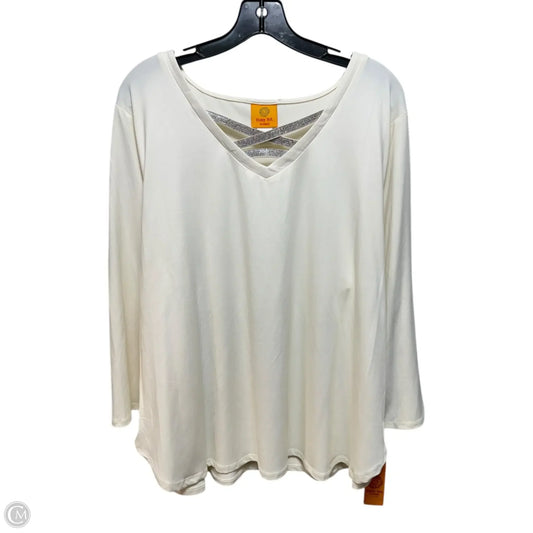 Top Long Sleeve By Ruby Rd In Cream, Size: 2x