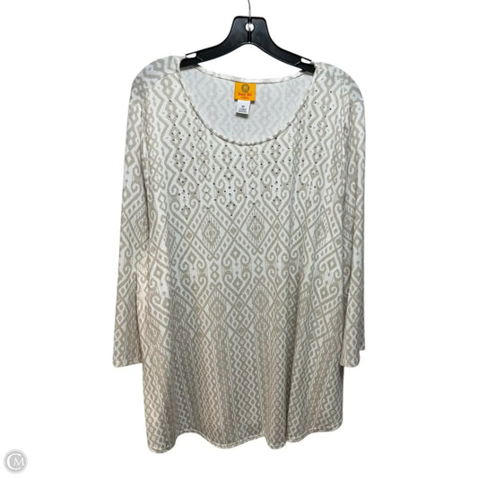 Top Long Sleeve By Ruby Rd In Cream & Tan, Size: 3x