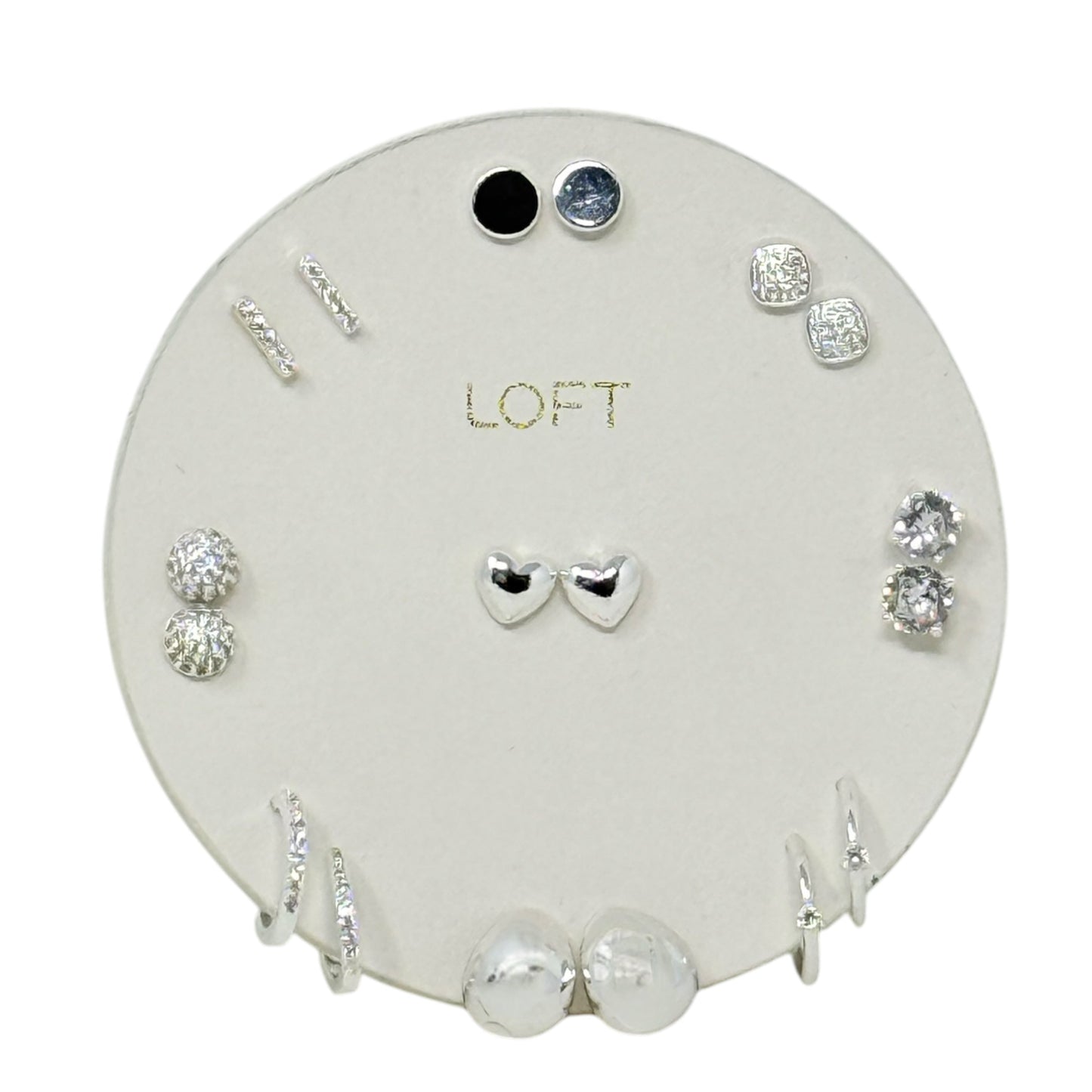 Sparkle Heart Stud Earring Set By Loft, Size: 06 Piece Set