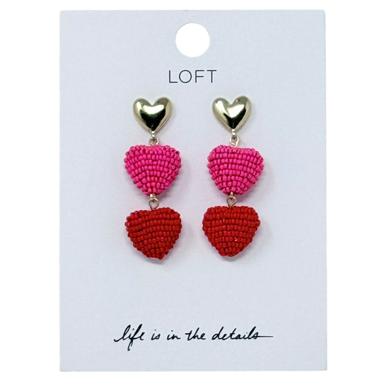 Ombre Heart Statement Earrings By Loft