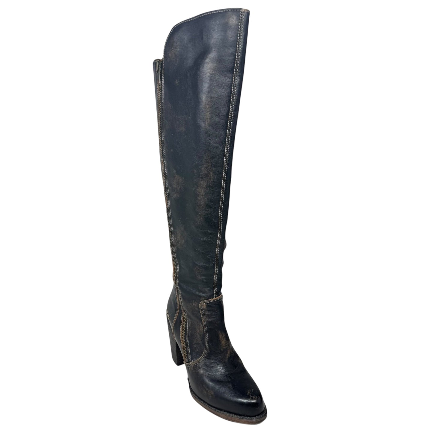 Fortune Tall Boots By Bed Stu In Brown & Gold, Size: 9