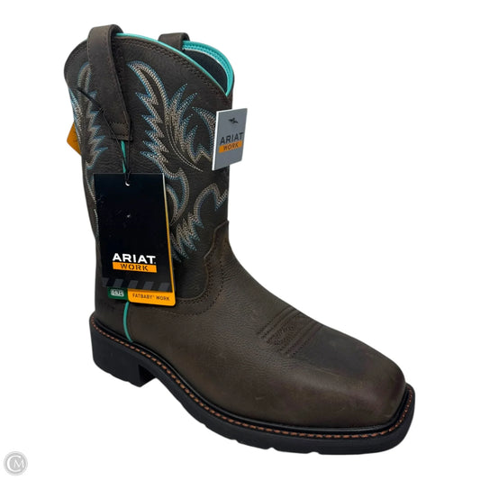 Krista H2O Steel Toe Fat Baby Work Boots Western By Ariat In Brown & Blue, Size: 8