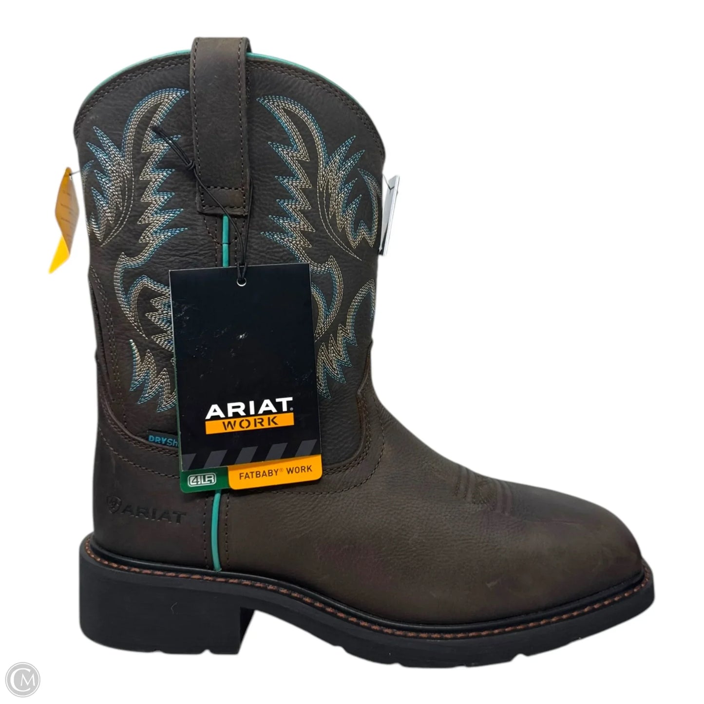 Krista H2O Steel Toe Fat Baby Work Boots Western By Ariat In Brown & Blue, Size: 8