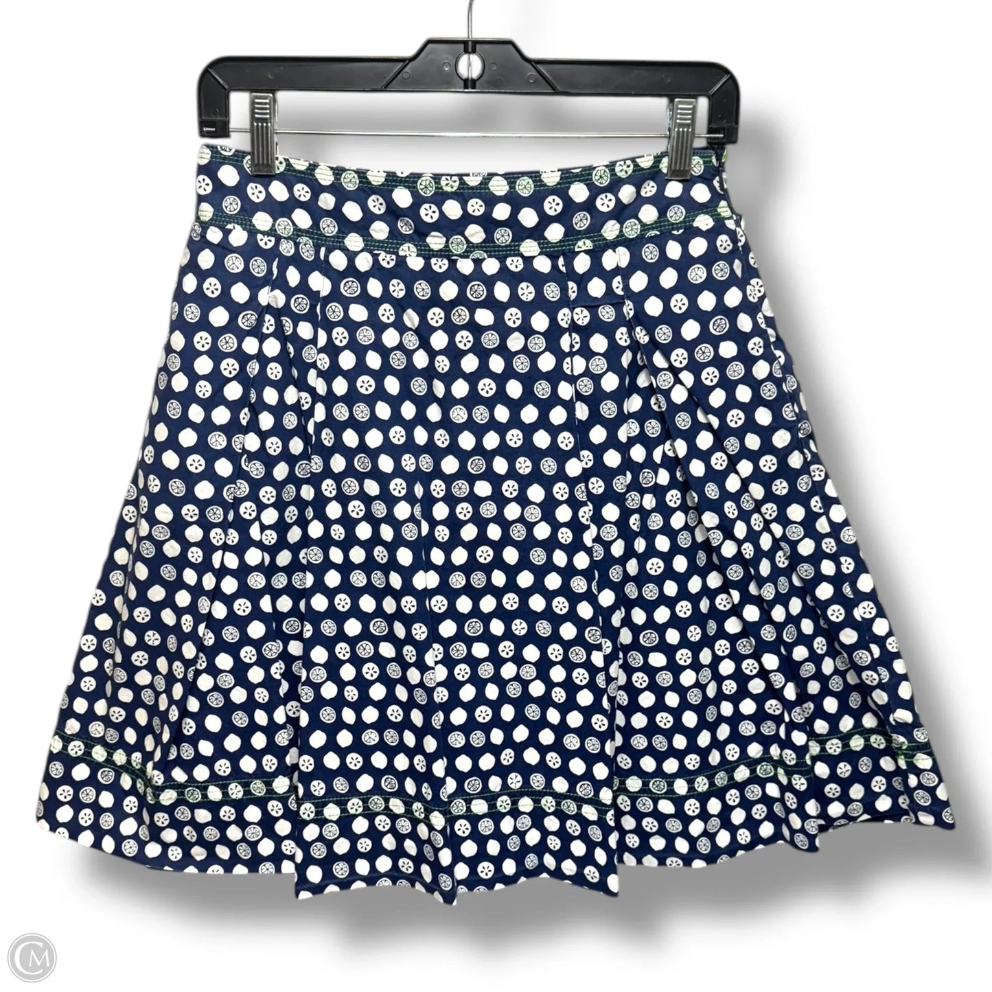 Lenna Skirt Designer By Lilly Pulitzer In Citrus Lemon Squirt Navy Blue, Size: 2