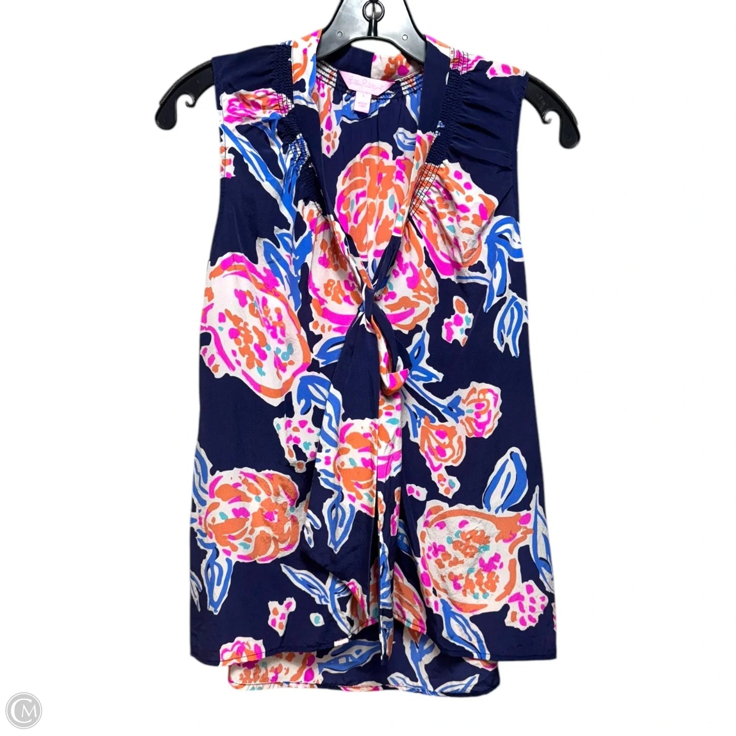 Dahlia Silk Blouse Designer By Lilly Pulitzer In Multi-colored, Size: S