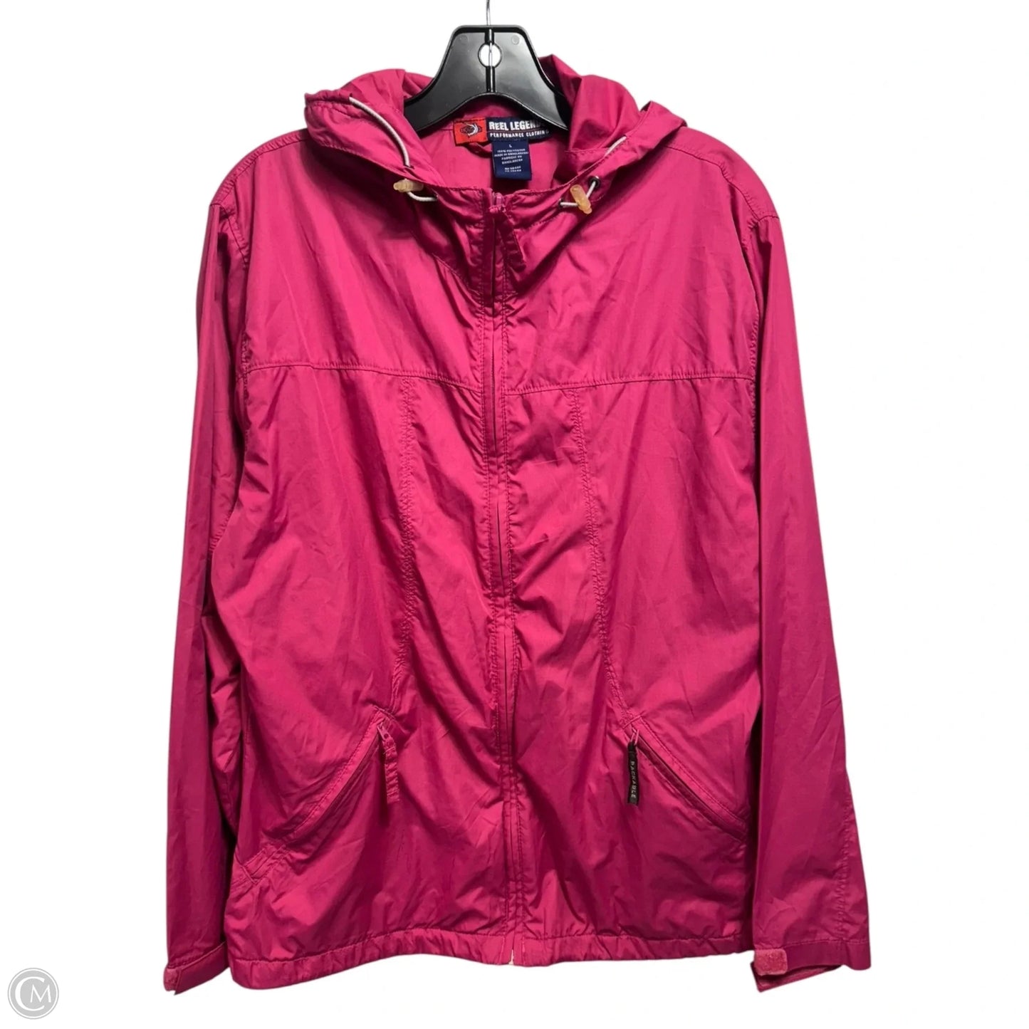 Jacket Windbreaker By Reel Legends In Pink, Size: L