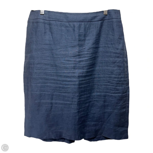 Linen Pencil Skirt By Brooks Brothers In Navy, Size: 8