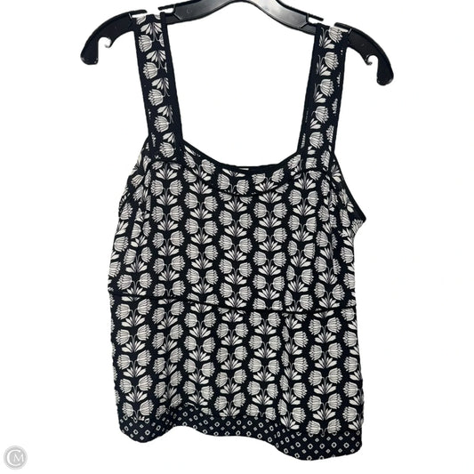 Silk Top Sleeveless By Ecru In Black & White, Size: S
