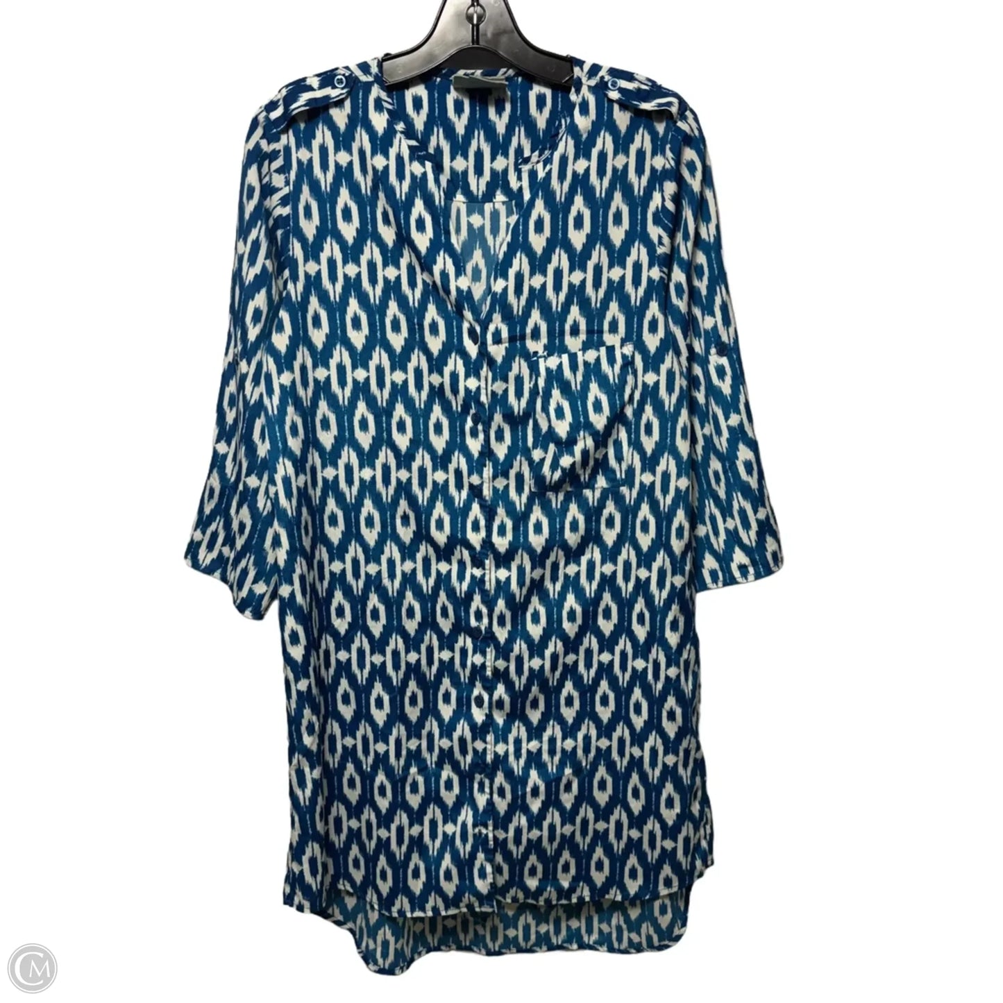 Dress Casual Short By Maeve In Blue & White, Size: S
