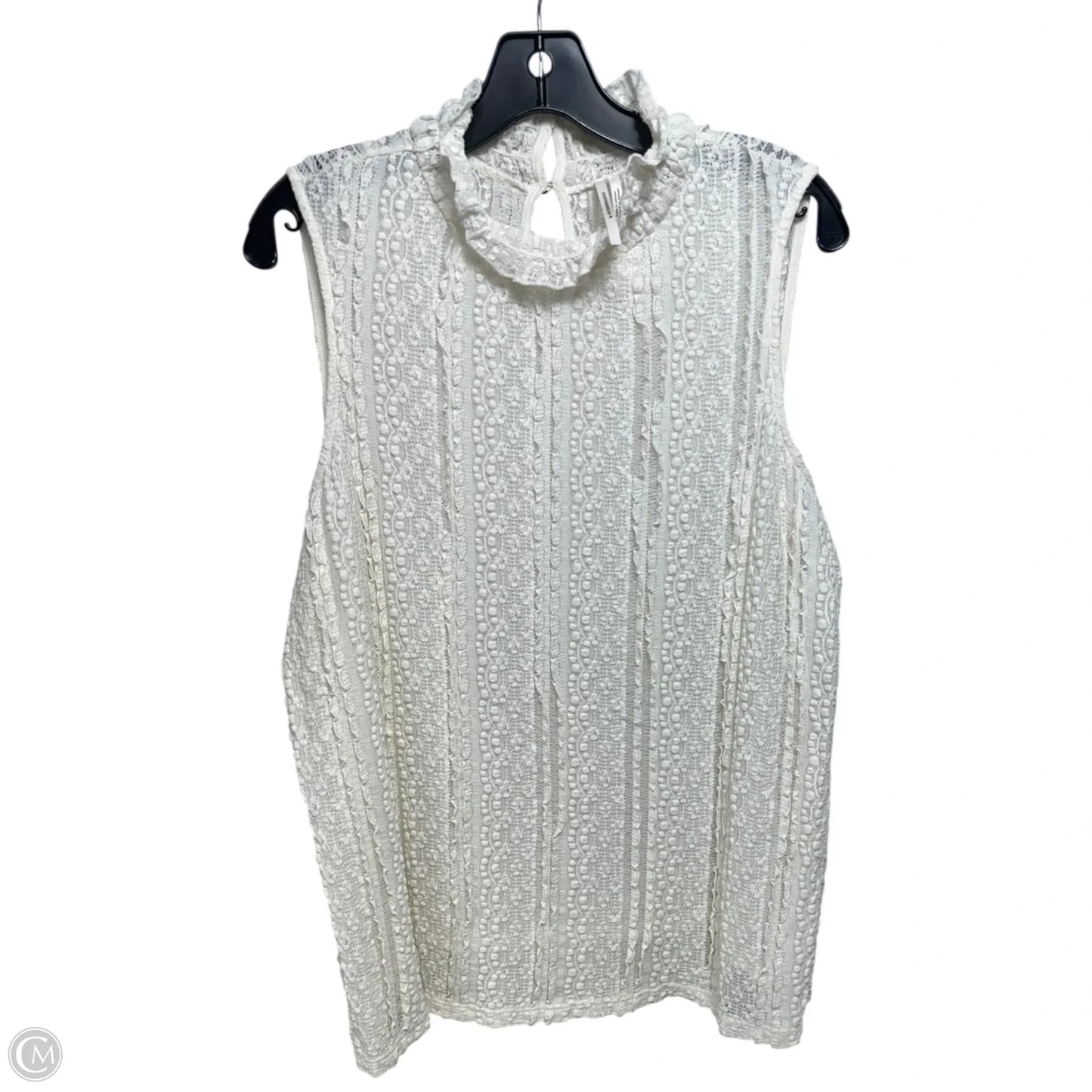 Lacy Top Sleeveless By Anthropologie In Cream, Size: Xl