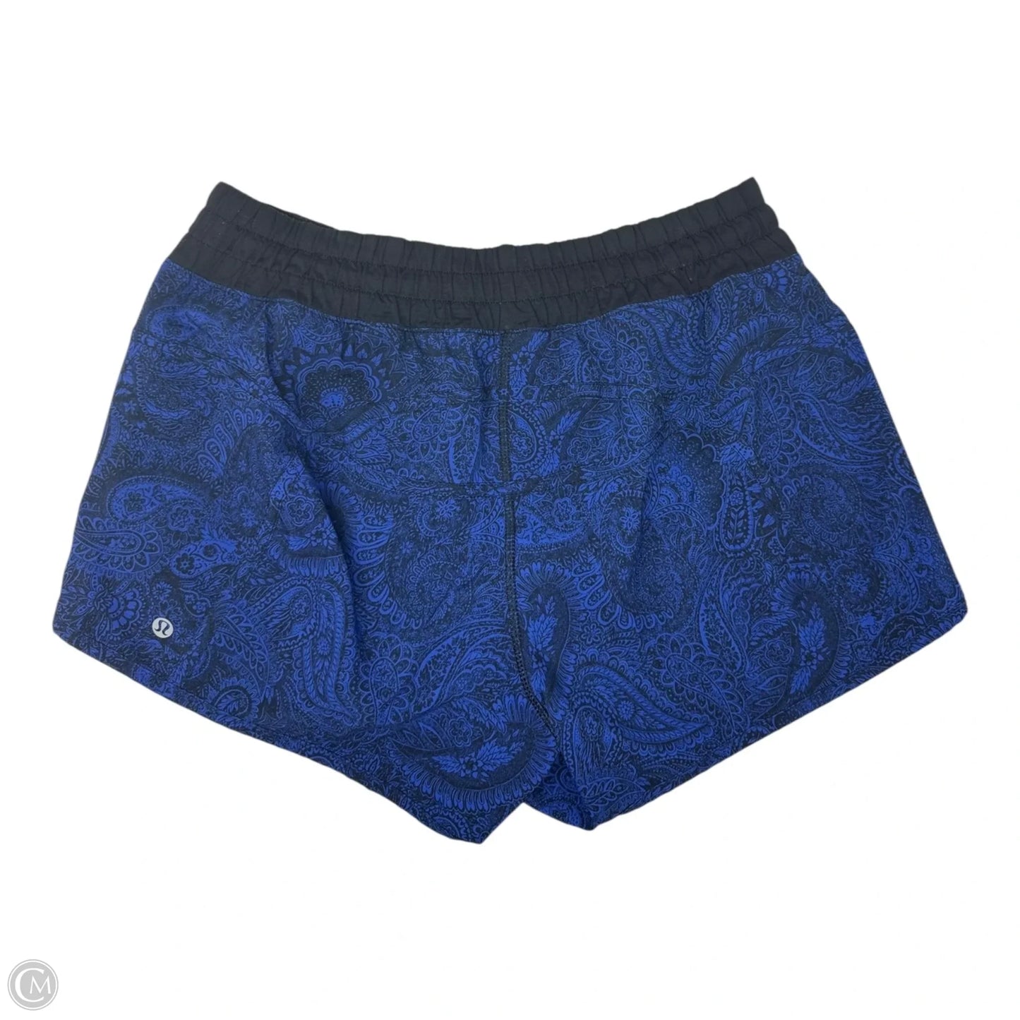 Tracker Short IV By Lululemon In Mini Antique Paisley Sapphire Blue Black / Black, Size: 10