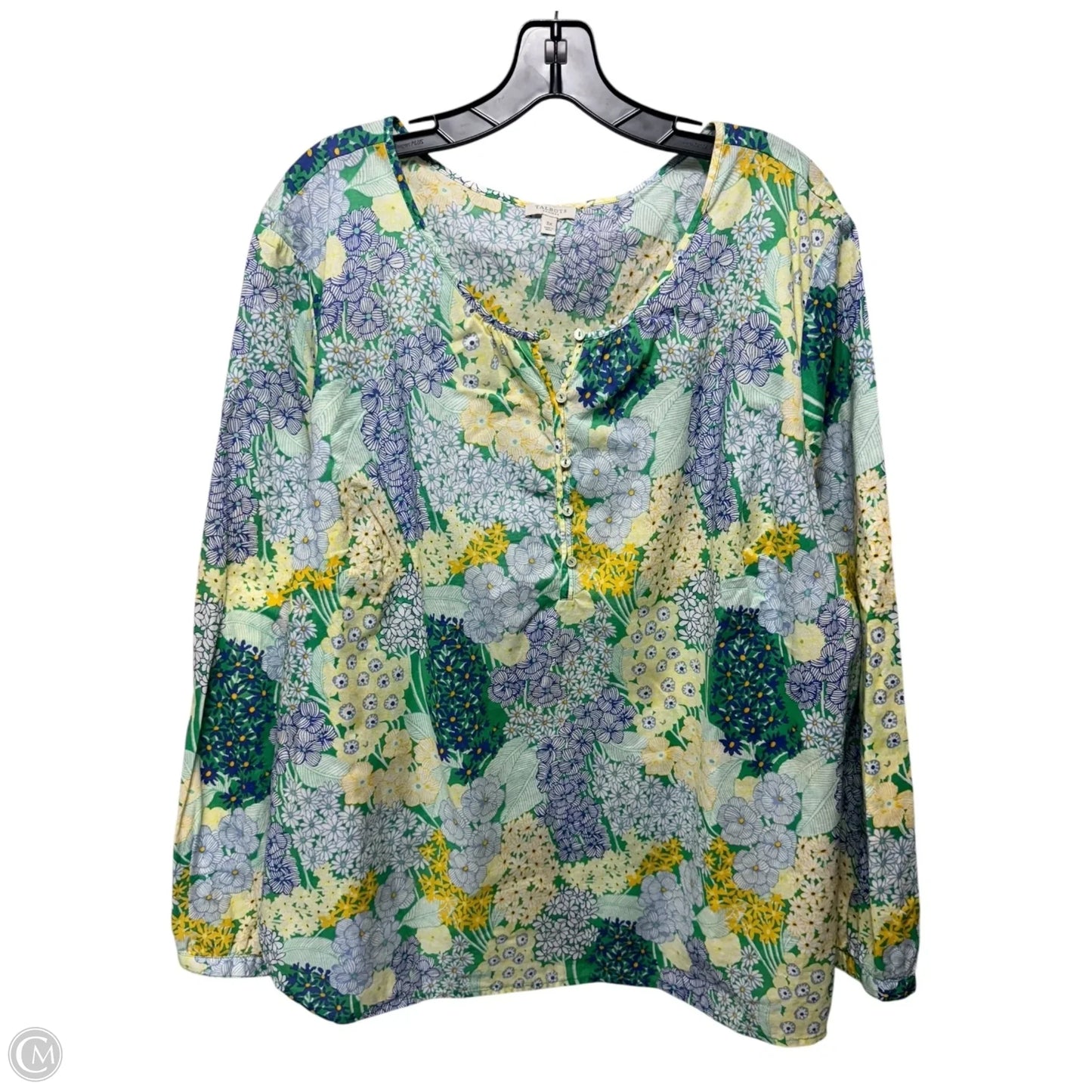 Top Long Sleeve By Talbots In Floral Print, Size: 3x