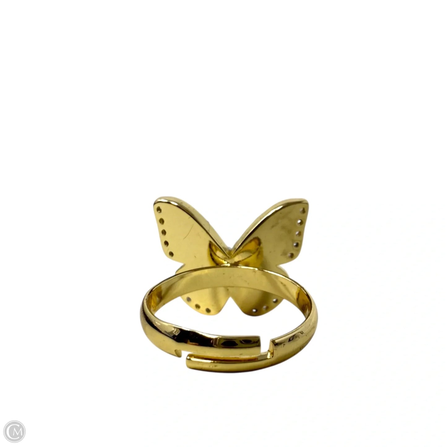 Adjustable Druzy Butterfly Ring