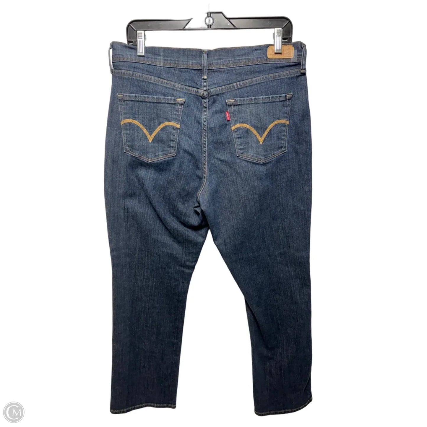 Slimming Straight Leg Jeans By Levis In Blue Denim, Size: 16