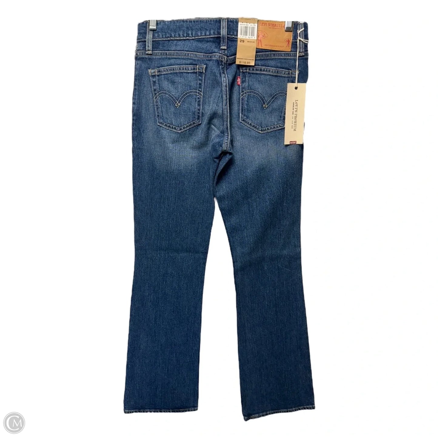 Super Low Jeans Boot Cut By Levis In Blue Denim, Size: 8, 29M