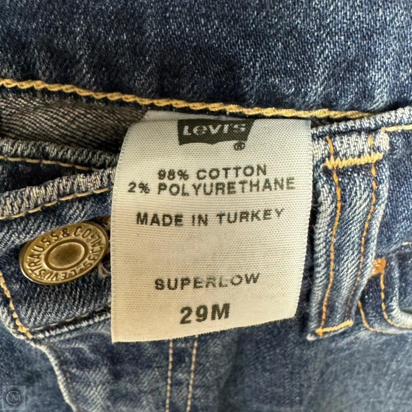 Super Low Jeans Boot Cut By Levis In Blue Denim, Size: 8, 29M