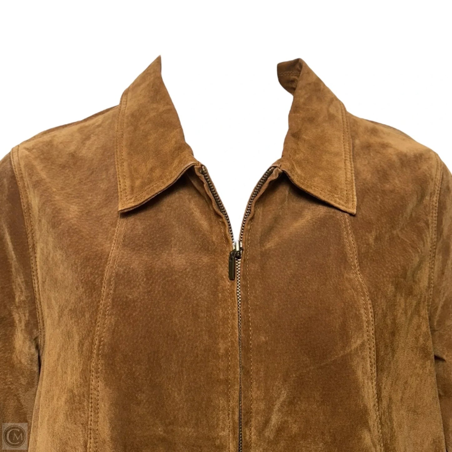 Suede Jacket By Coldwater Creek In Tan, Size: 1x