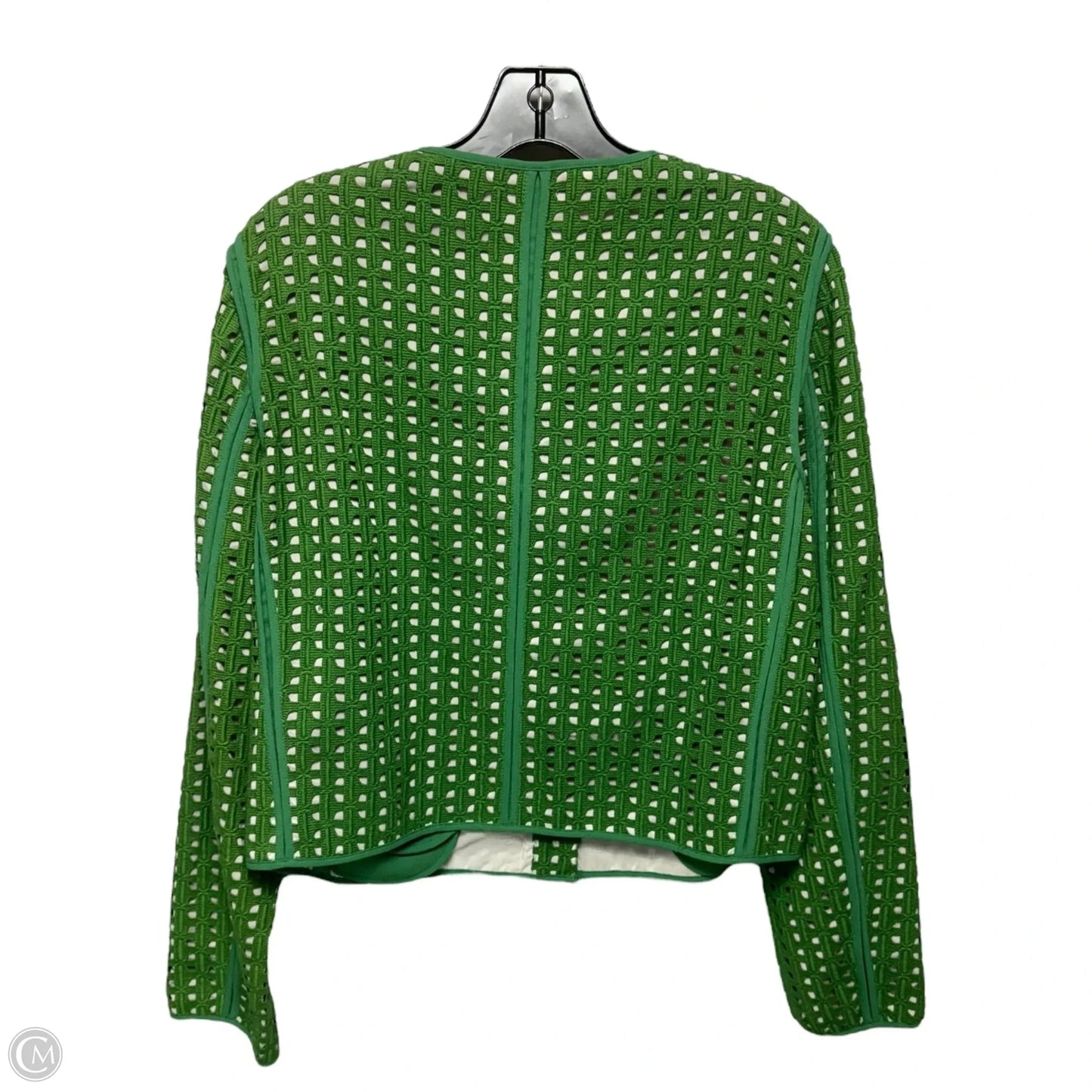 Eyelet Jacket Designer By Diane Von Furstenberg In Green, Size: 8