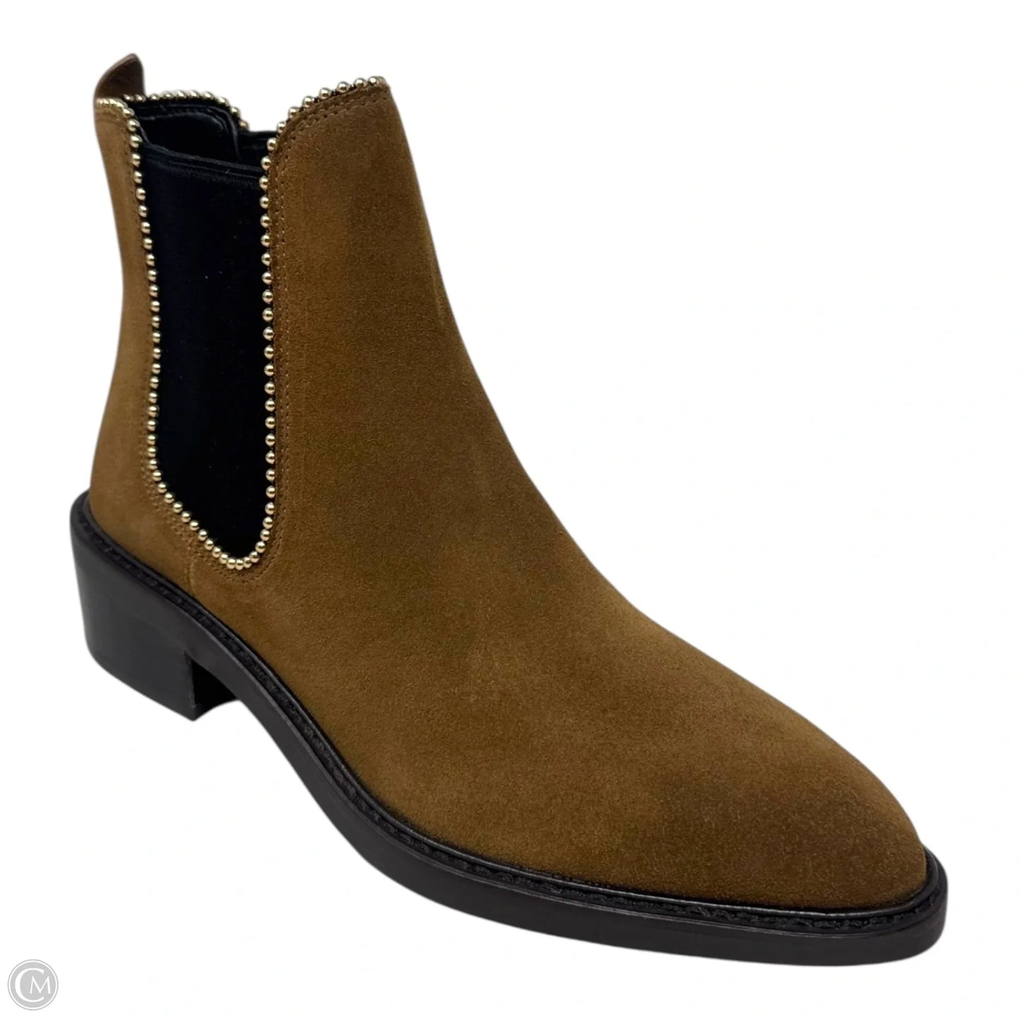 Bowery Studded Bootie Boots Designer By Coach In Tan, Size: 6