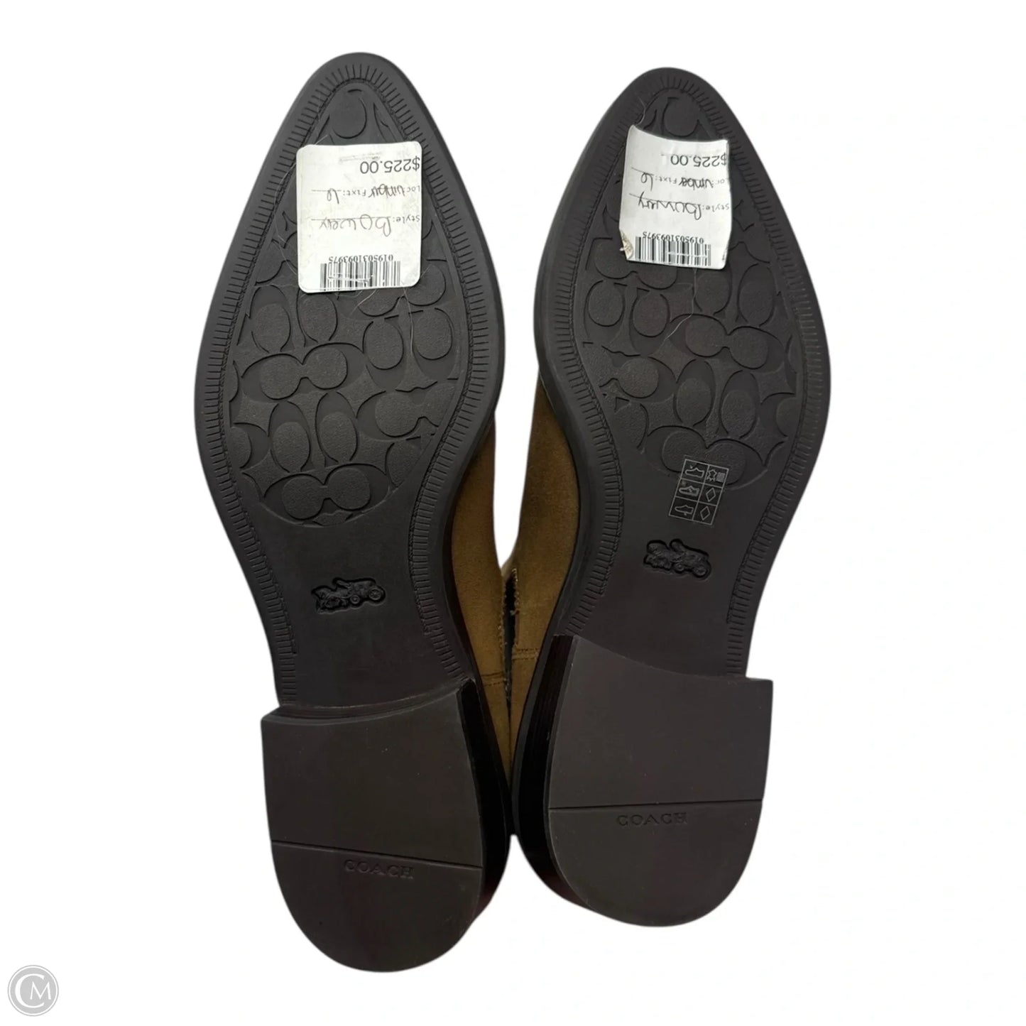 Bowery Studded Bootie Boots Designer By Coach In Tan, Size: 6