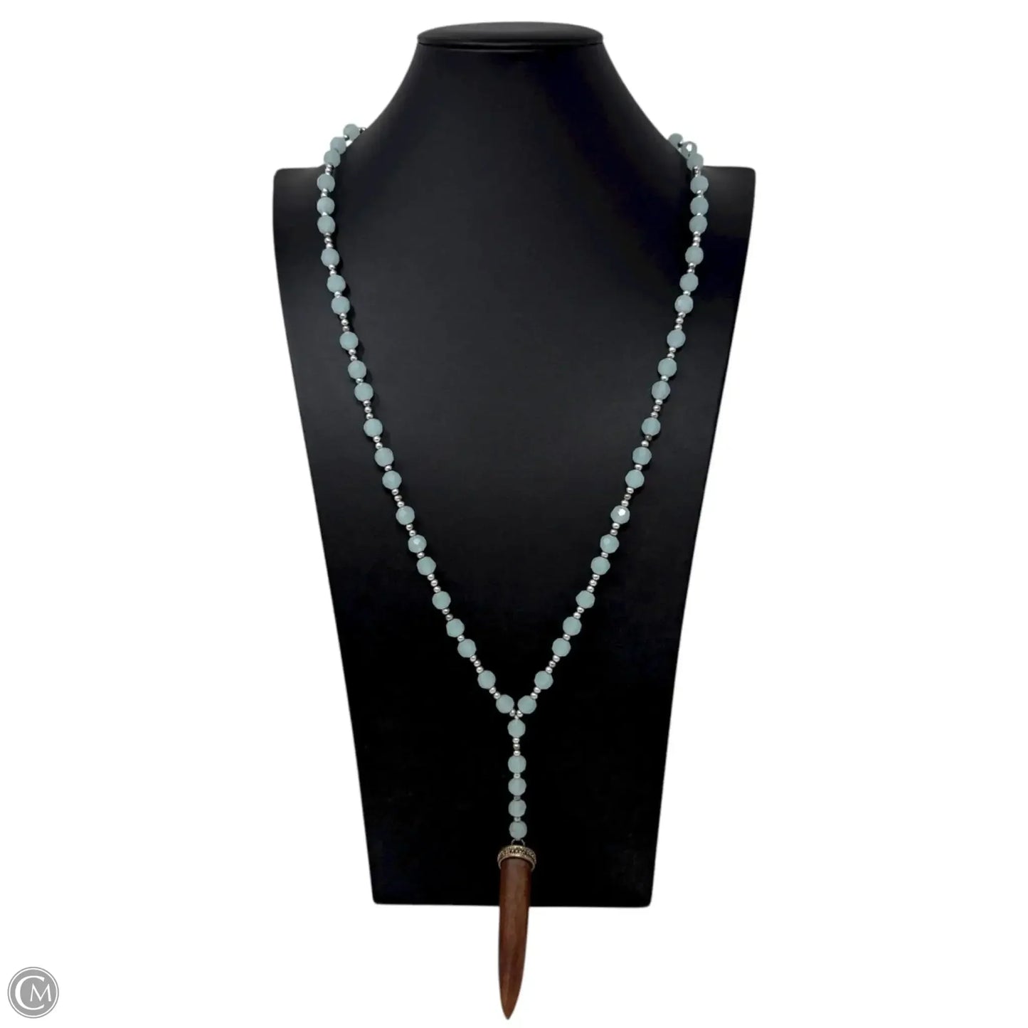 Wood Horn Beaded Y Necklace