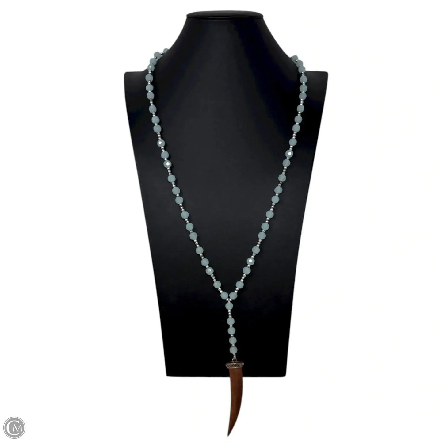 Wood Horn Beaded Y Necklace