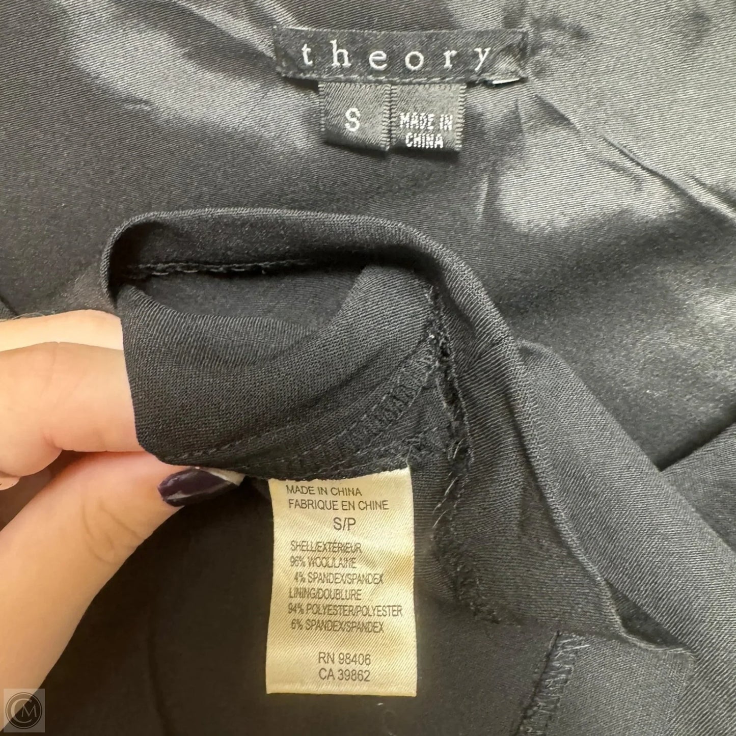 Wool Top Sleeveless By Theory In Black, Size: S