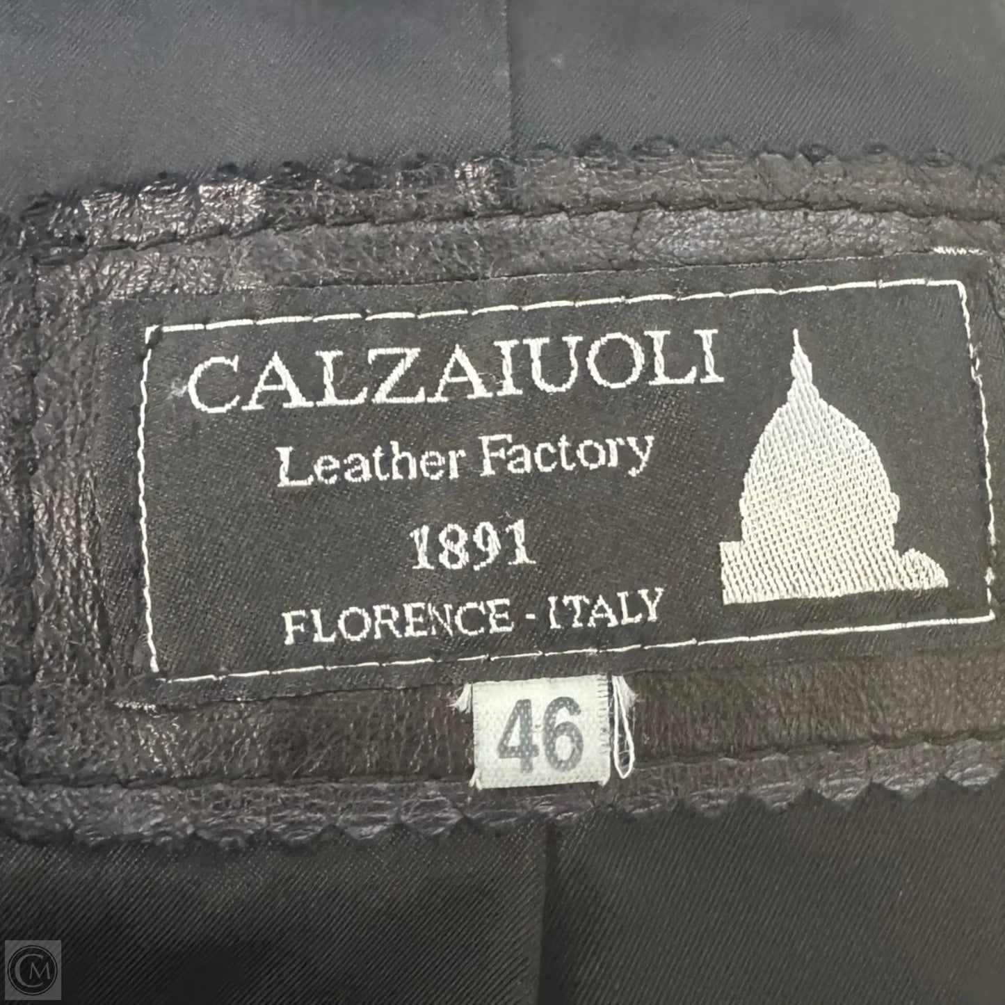Jacket Leather By Calzaiuoli In Black, Size: S