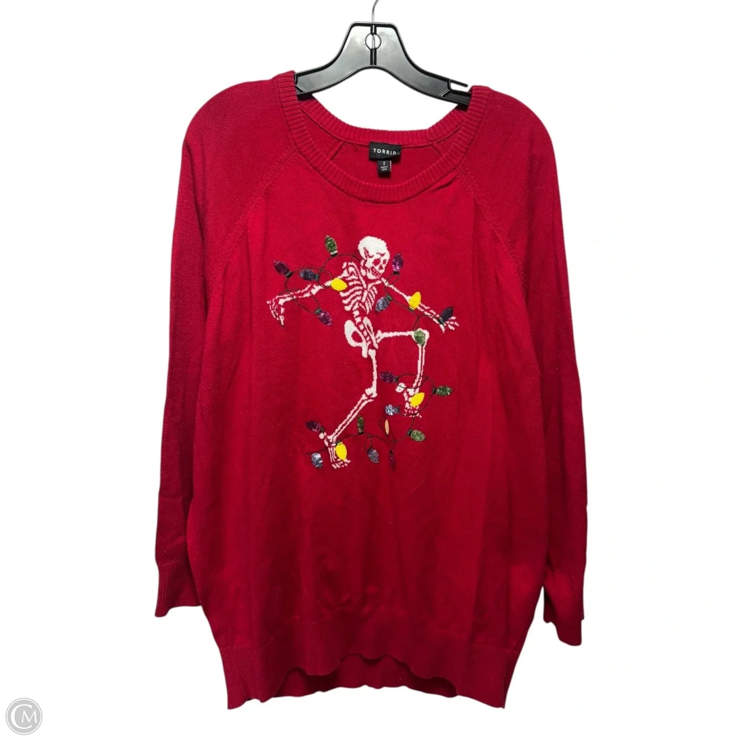 Skeleton Sweater By Torrid In Red, Size: 2X