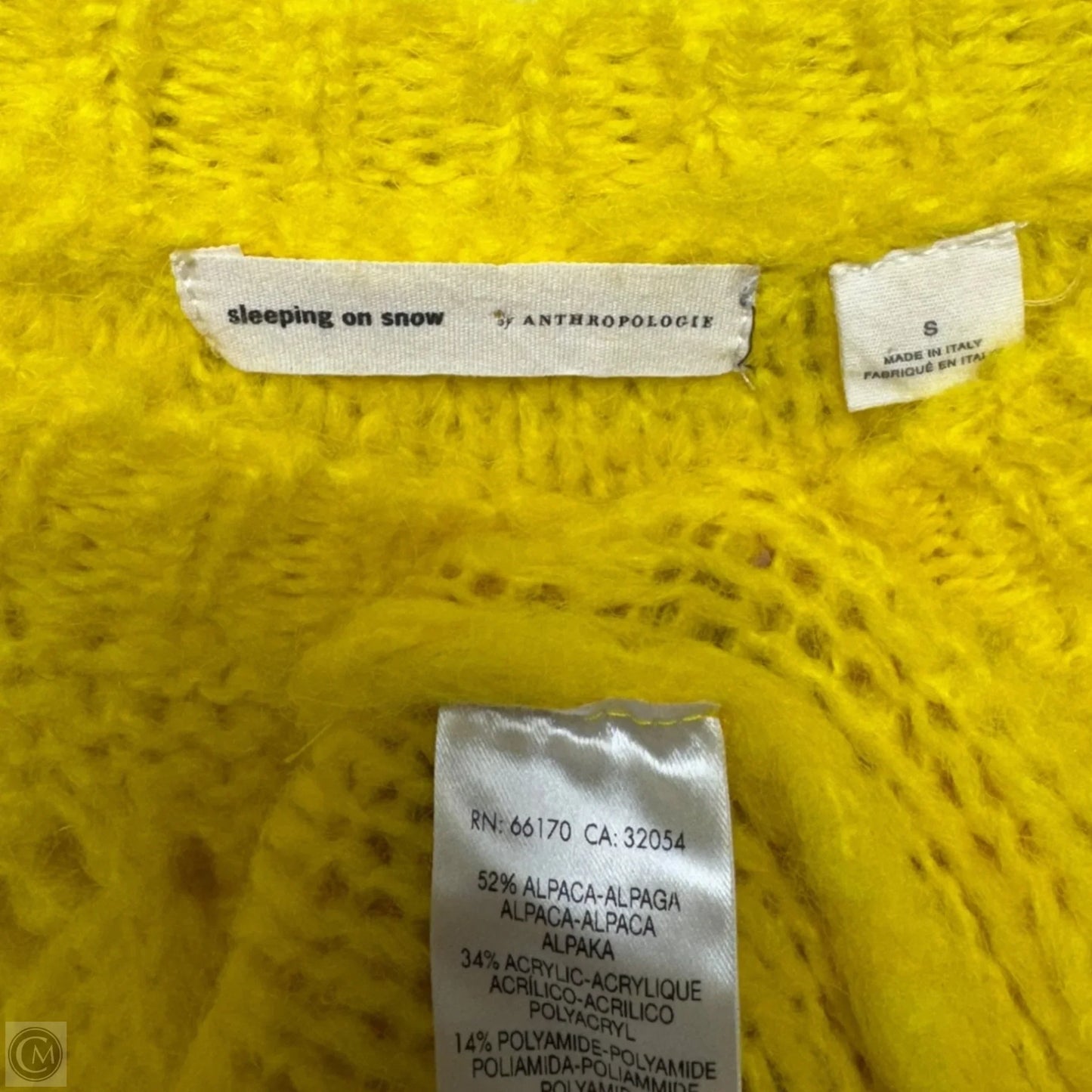 Alpaca Blend Open Knit Sweater By Sleeping On Snow by Anthropologie In Yellow, Size: S