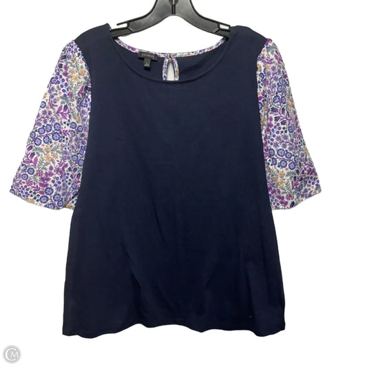 Top Short Sleeve By Talbots In Blue & Purple, Size: L