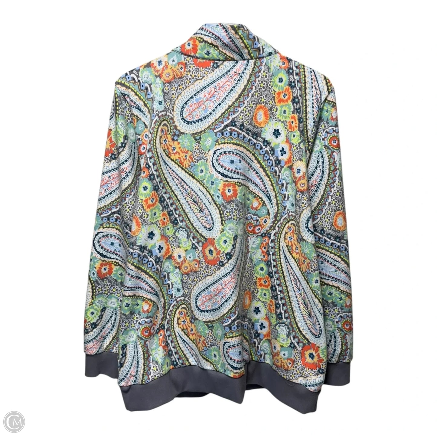 Athletic Top Long Sleeve Collar By Vera Bradley In Paisley Print, Size: 3XL