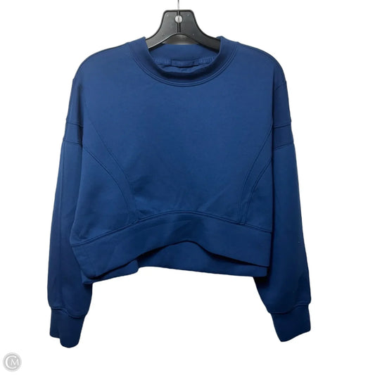 Cropped Sweatshirt Top Long Sleeve By Ypb In Blue, Size: S