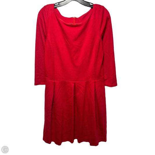Ponte Fit & Flare Dress By Banana Republic In Red, Size: 12