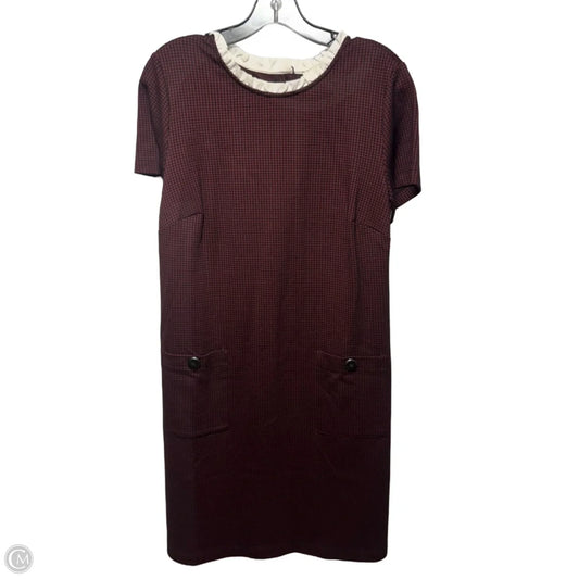 Dress Casual Midi By Loft In Black & Red, Size: 10