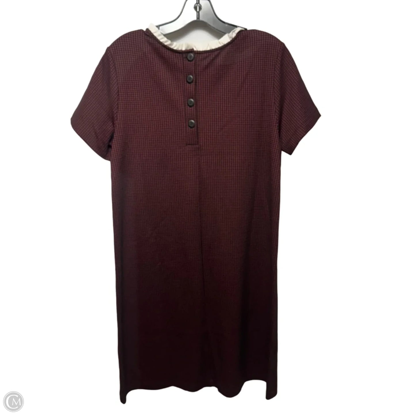 Dress Casual Midi By Loft In Black & Red, Size: 10